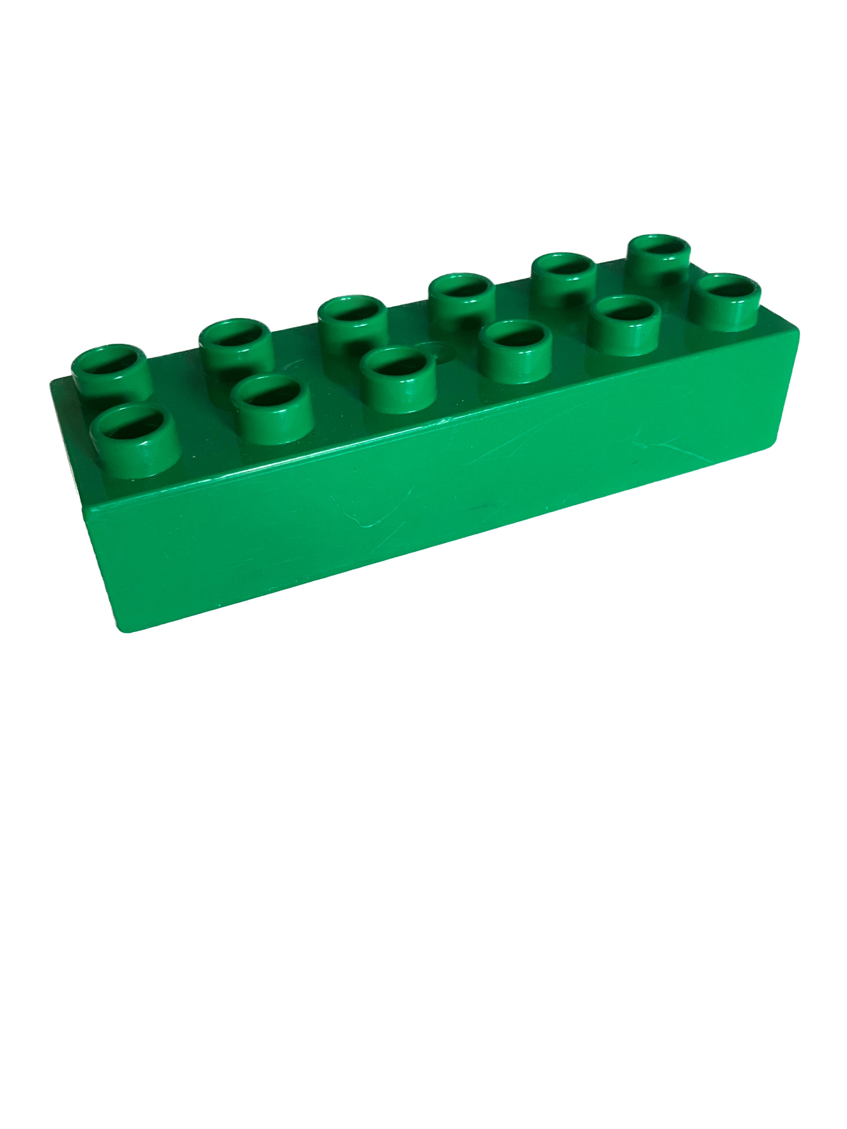 Lego Duplo kostka tm. zelená 6x2 tlustá